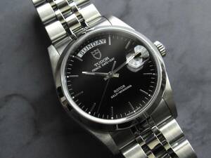 【良品】TUDOR チューダー チュードル 76200/I1****6 プリンスデイトデイ SS 黒文字盤 ブラック デイデイト 箱・保 ギャラ 自動巻き AT