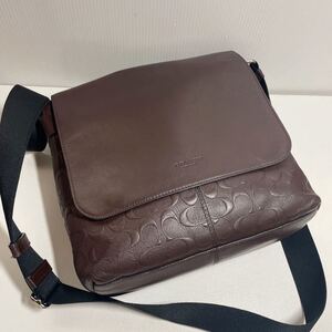 S76■極美品COACH レザーショルダーバッグ メッセンジャーバッグ サリバン スモール牛革 シグネチャー柄