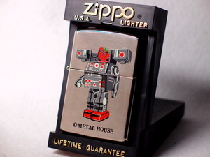 絶版品 新品ZIPPO 1997年ROBOTOシリーズ★METAL HOUSE 01★昭和レトロブリキROBOTOデザイン/入手困難/コレクタブル