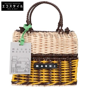 新品同様 MARNI マルニ 23年 SHMH0025Q0 R0003 JQY18 バスケット ハンドバッグ YELLOW レディース