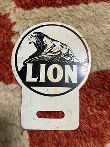 Vintage Lion gasoline license plate topper ビンテージ　ライオンガソリン　トッパー　チョッパー　ホットロッド　ローライダー