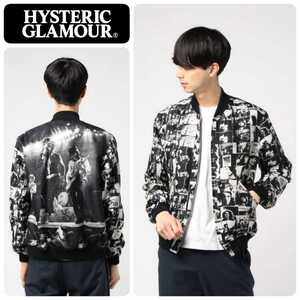 定価63,800円 THEE HYSTERIC XXX ヒステリックグラマー ザローリングストーンズLadies&Gentlemen柄ジャガードウールスカジャン S 極美品