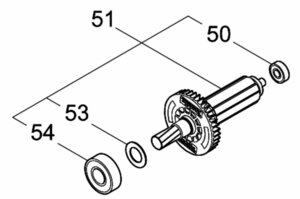 マキタ makita 355㎜ 充電式 切断機 LW141DZ 用 ロータアッセンブリ 50,53,54ツキ 519543-6 部品 修理 パーツ 切断 建設 鉄工所 鉄筋