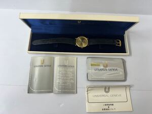 【57816.0106K】☆中古 現状不動品☆ UNIVERSAL CENEVE/ユニバーサルジュネーブ 555.200 クォーツ 腕時計 現状品 