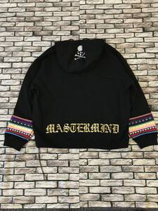 美品★MASTERMIND JAPAN マスターマインドジャパン 24SS MJ24E12 SW056 001 アームテープバックロゴスカルジップアップフーディー パーカー