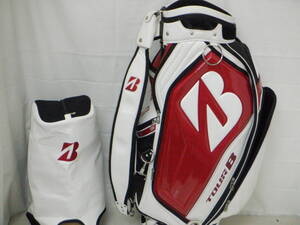 BRIDGESTONE GOLF TOUR-B 9.5型 3点式 アスリートツアー★中古★(WHxRED)ゴルフ キャディバック