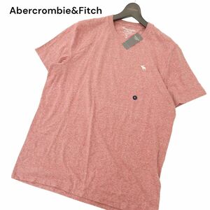 【新品 未使用】 Abercrombie&Fitch アバクロンビー＆フィッチ 半袖 胸刺繍★ カットソー Tシャツ Sz.XL　メンズ 大きい　　C4T06726_7#D