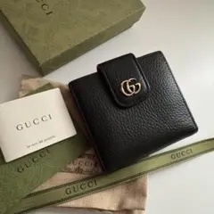 【極上美品】 561 GUCCI グッチ マーモント 2つ折り 財布