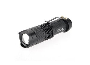 【中古】CREE Q5 LED ハンディライト　ズーム機能付き　3モード (本体のみ ブラック2)