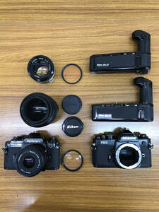 ★ Nikon FM2 Black FG Black 35mm SLR Film Camera + Ai 50mm f1.4 Series E 35mm f2.5 AF 105mm f2.8 MD-12 Motor Drive ★ #463