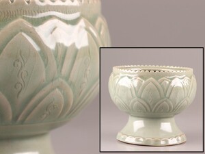 古美術 朝鮮古陶磁器 高麗青磁 香炉 時代物 極上品 初だし品 D0591