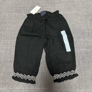 新品babyGAP パンツ70 ブラック　裾ゴム刺繍　2900円　ブラック 女の子　子供服　キッズ　ベビー服