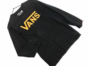 VANS バンズ ロゴ プリント 長袖 Tシャツ sizeS/黒 ■◇ ☆ edb5 メンズ