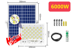 ◆高品質◆ソーラーライト街灯 LED投光器 屋外用 防水 高輝度 バッテリー残量表示 防犯ライト庭用 ガーデンライト駐車場 照明 6000W