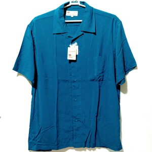 特価/未使用【サイズ=LL(XL)】 ノーブランド/メンズ/半袖/アロハシャツ/胸囲=104～112cm/blue