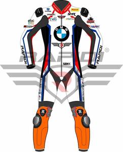 海外 高品質　送料込み TOM SYKES BMWモトラッド MOTORRAD レザーレーシングスーツ　サイズ各種　パンチングレプリカ カスタム 4