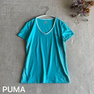 PUMA Tシャツ　フィットネス　ランニング　ウエア　ヨガ　ジム　レディースSサイズ　未使用 青 ブルー　半袖　スタジオ　トップス　プーマ