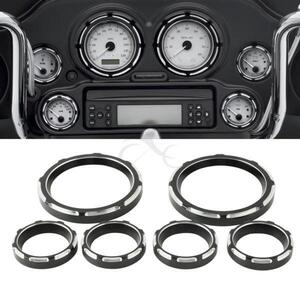 4” Speedometer 2” Gauge Black Bezel Kit For Harley Touring 1996-2013 FLHTC FLTR