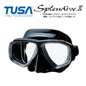 度付き選択可！ TUSAダイビングマスク M7500QB-BK [黒・黒] SplendiveII (スプレンダイブ2)