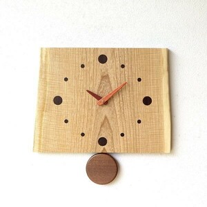 振り子時計 壁掛け おしゃれ 木製 日本製 手作り 天然木 無垢材 シンプル 木の振り子時計 バーク