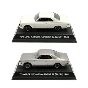 【玩具中古ミニカー】コナミ 絶版名車 1/64 TOYOPET CROWN HARDTOP / トヨペット クラウン ハードトップ SL (MS51) 1968 2台セット