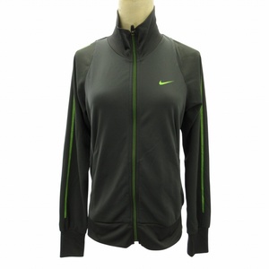 ナイキ NIKE 美品 DRI FIT ドライフィット トラックジャケット ブルゾン ジャージ ロゴプリント ジップアップ グレー M