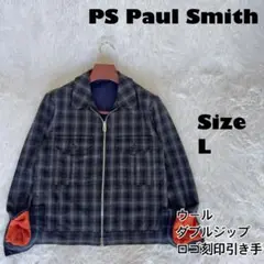 レア✨Paul Smith ダブルジップ　ブルゾン　ブランケットチェック　ウール