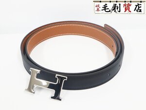 エルメス HERMES ミニH コンスタンス ベルト ブラック ブラウン B刻印 未使用品 リバーシブル ユニセックス 【中古】 小物