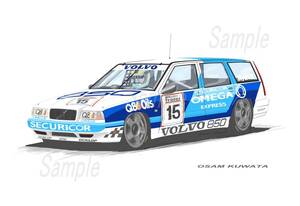 イラスト ボルボ 850 エステート BTCC A3サイズ