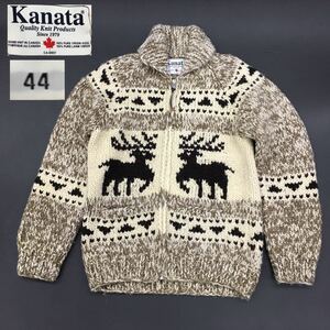 KANATA カナタ カウチンニット ローゲージ セーター ウール 肉厚 メンズ 大きいサイズ 44 (2L〜3L）カナダ製