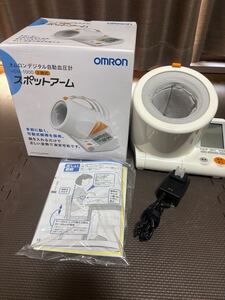 ACアダプター付き　電池式　オムロン HEM-1000 血圧計 健康管理 上腕式 デジタル自動血圧計 OMRON 測定器 スポットアーム　通電確認済み