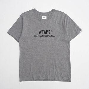 GP0604□ダブルタップス/WTAPS*ロゴプリント*クルーネック/丸首*半袖*Tシャツ/カットソー*杢グレー系*メンズ*size01