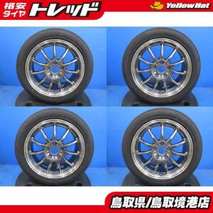 中古 アルミ WORK ワークエモーション11R 17インチ 7J +53 5H114.3 新品夏タイヤ ウィンラン 215/50R17 2023年製 4本セット 境