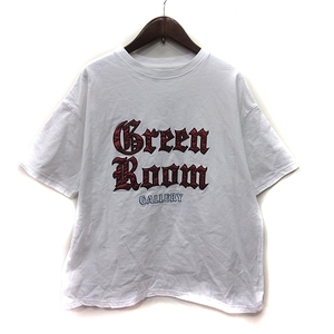 グリーンルーム Green Room Tシャツ カットソー 半袖 刺繍 S 白 ホワイト /YI レディース