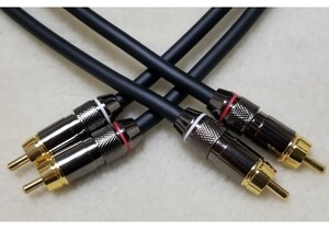 送料無料! MOGAMI モガミ 2534 2.5M 2.5メートル ペア 2本セット 黒 ブラック RCA ケーブル プラグ 24k ハンドメイド カスタムケーブル