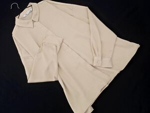 ZARA ザラ サテン 長袖 ブラウス シャツ sizeM/ベージュ ◇■ ☆ ehd0 レディース