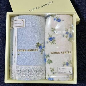 ローラアシュレイ　ルイーザG タオルセット2枚 ** フェイスタオル ゲストタオル** 新品 未使用** LAURA ASHLEY ウチノ UCHINO送料230円〜