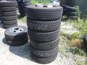 送料無料●鉄ホイール 5H-203.2 6本 9分山 22年 ダンロップ 195/75R15 109/107L LT 15インチ●34472