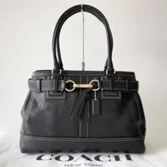 【極美品】COACH コーチ　本革 レザー トートバッグ キャリーオール A4