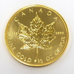 K24IG カナダ メイプルリーフ金貨 1/2oz 1987 総重量15.7g【CEAS0041】