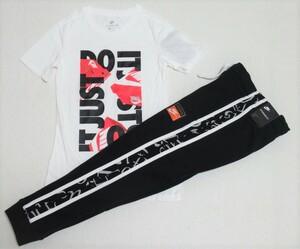 NIIE JDI YTH Tシャツ パンツ セットアップ 白 150 ナイキ スエット ジャージ 上下セット 黒 ブラック JUST DO IT AA8780-010 CJ7839-010