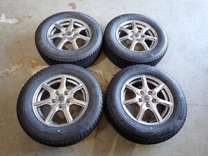 YS12104【送料無料205/65R15】ストリーム ステップワゴンなどに ブリヂストン 中古スタッドレス ★15×6J 114.3/5H ET53★