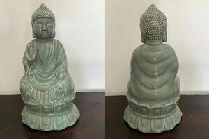 ■観心・時代旧蔵■C389珍品旧蔵 朝鮮 高麗磁 朝鮮古陶磁器 古高麗 李朝時代 高麗青磁仏像