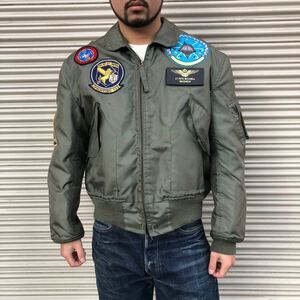 良品 80s 米軍実物 CWU-36/P 難燃素材 フライトジャケット フルデコ ワッペン トップガン ヴィンテージ マーベリック CWU45/P 70s L 44 42