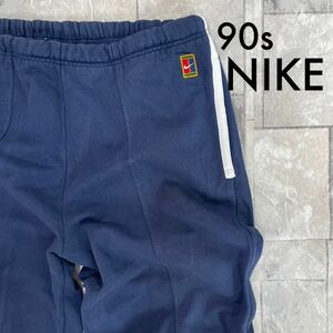 90s NIKE ナイキ スウェットパンツ ジャージ 刺繍ロゴ 裾ジップ ヴィンテージ メンズL相当 玉FL3019