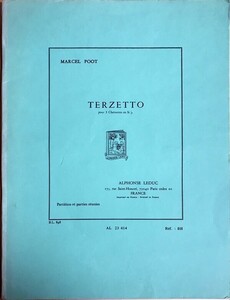 マルセル・ポート 三重奏曲 (クラリネット三重奏） 輸入楽譜 Marcel Poot Terzetto 洋書