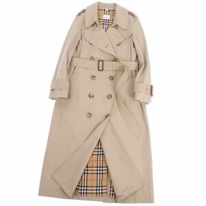 美品 バーバリー BURBERRY コート トレンチコート 英国製 裏チェック アウター レディース UK4(XSサイズ相当) ベージュ cf03do-rm11c14754