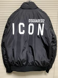 新品《 dsquared2 / ディースクエアード 》Black Icon Bomber 46 ブラック アイコン ボンバージャケット ダウンジャケット MA-1 ロゴ