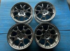 希少carawayホイールサイズ18x8/9J OFF38 H5 PCD114.3 ハブ径約72mm 4本セット　傷汚れあり　画像でご判断！