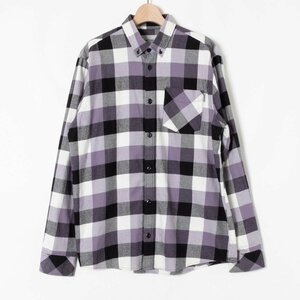 CARHARTT カーハート I027682 KEAGAN SHIRTS 長袖 メンズ M パープル系 チェック コットン100％ ネルシャツ ボタンダウン BD 紳士